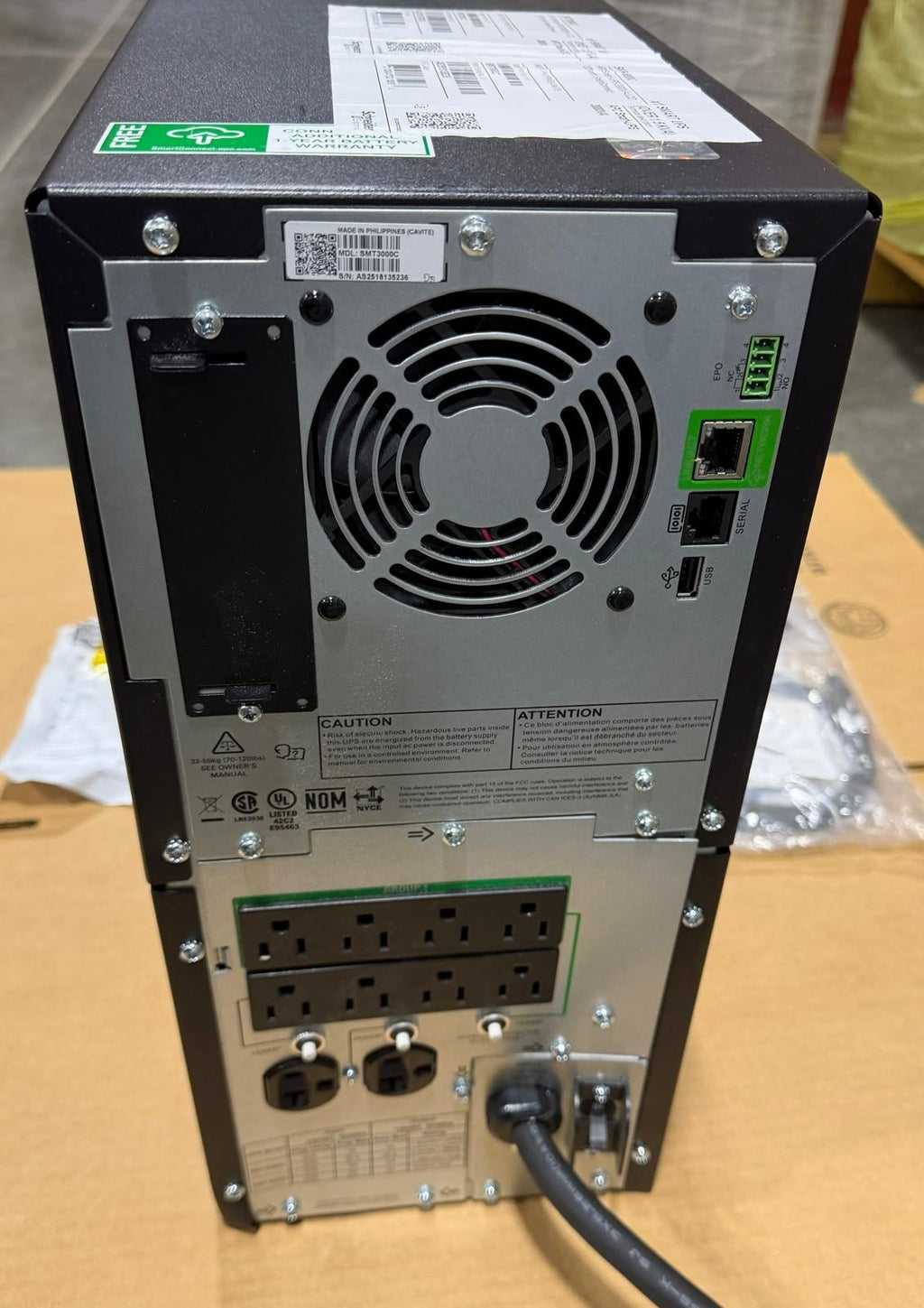 APC Smart-UPS SMT3000C 3000VA Sinewave UPS Battery Backup AVR 120V SmartConnect