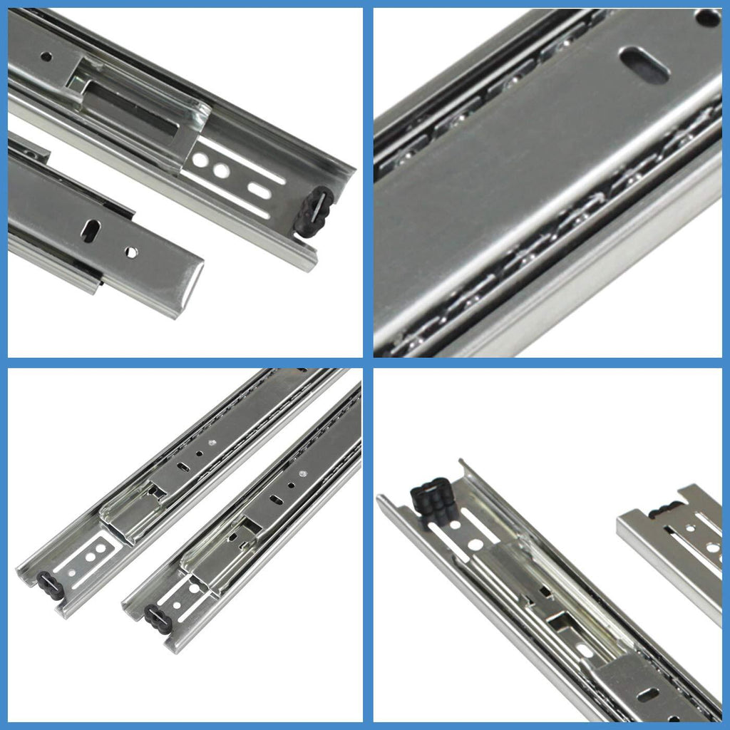 22 Inch Three-Section Nickel Slide Rail Track Furniture Closet File Cabinet