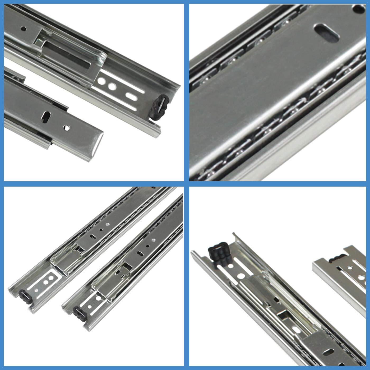 22 Inch Three-Section Nickel Slide Rail Track Furniture Closet File Cabinet