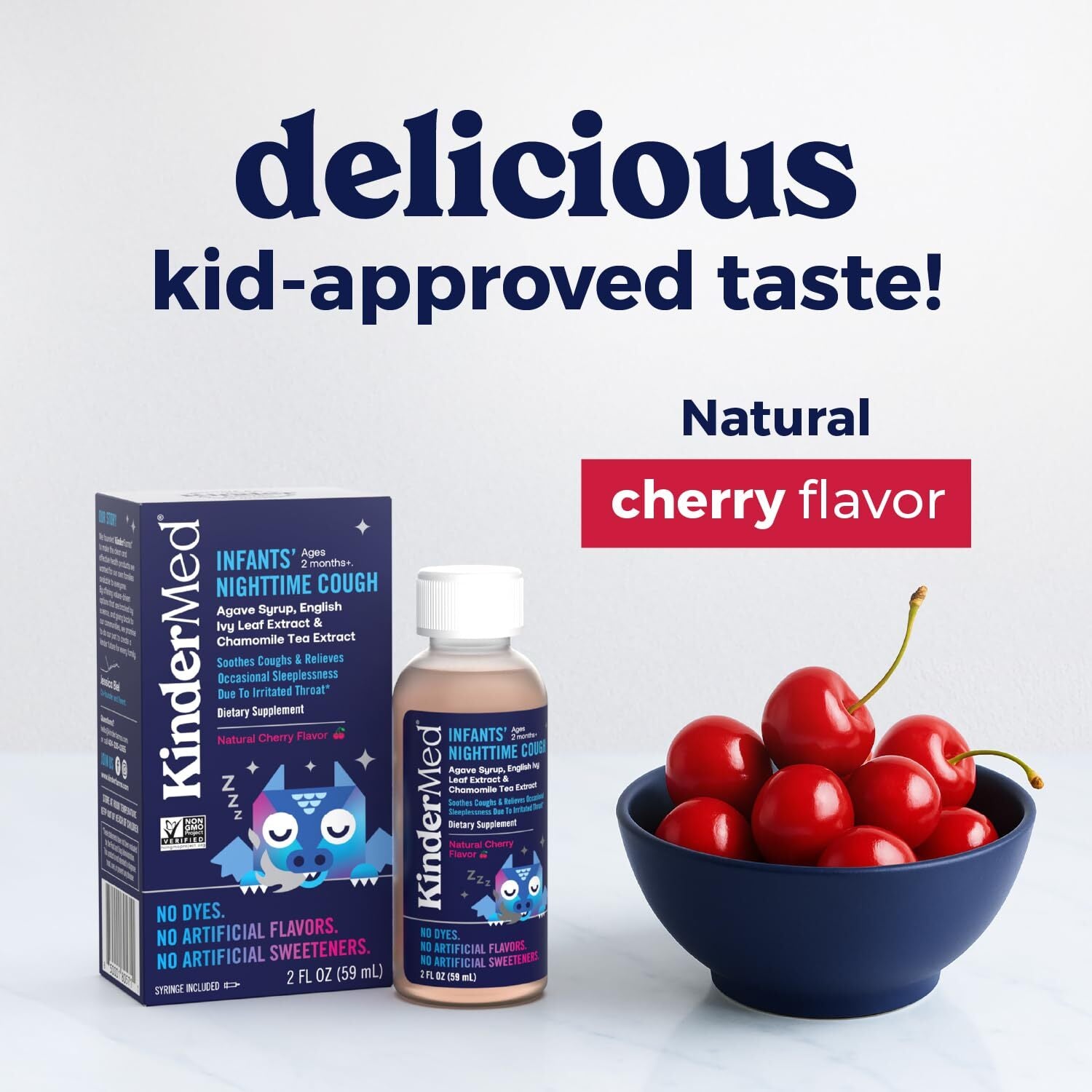 KinderMed Infants' Nighttime Cough, Organic Agave Syrup, English Ivy Leaf