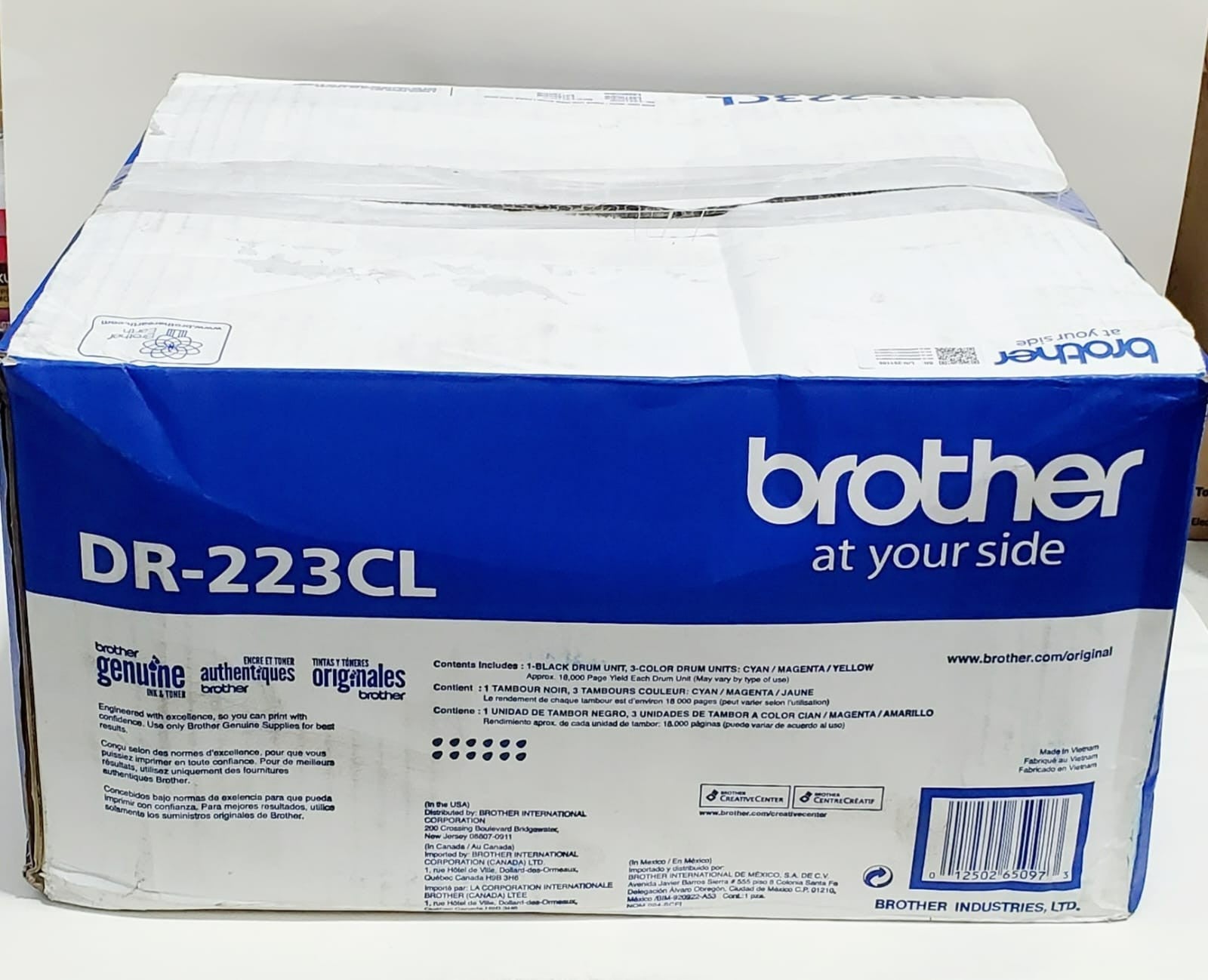 Brother Genuine DR223CL Drum Unit 4-Pack OEM Color Laser Printer Drums 18,000 Pa