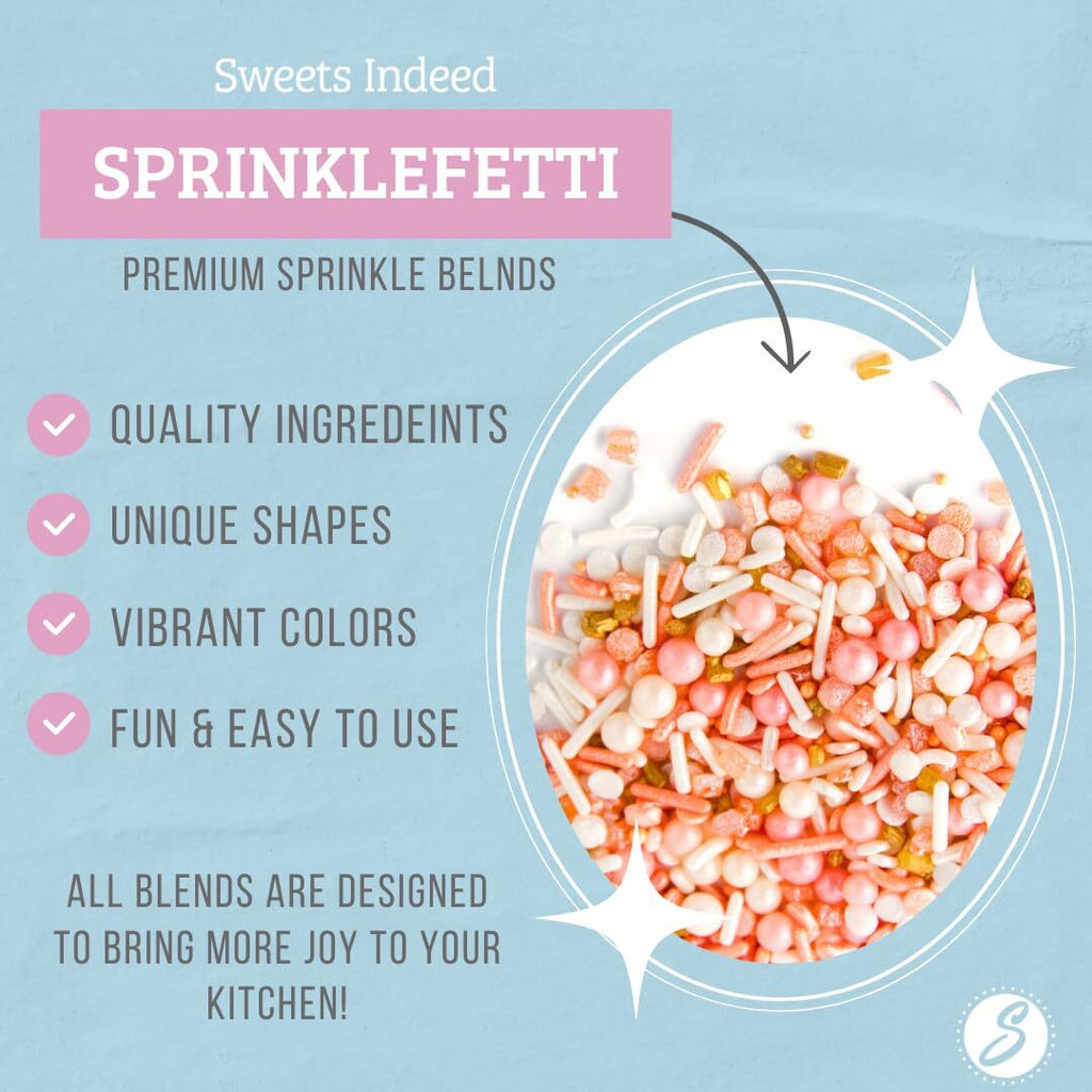 Sweets Indeed Sprinkles, Peach Rose Gold Edible Sprinkle Mix, Perfect for Cake