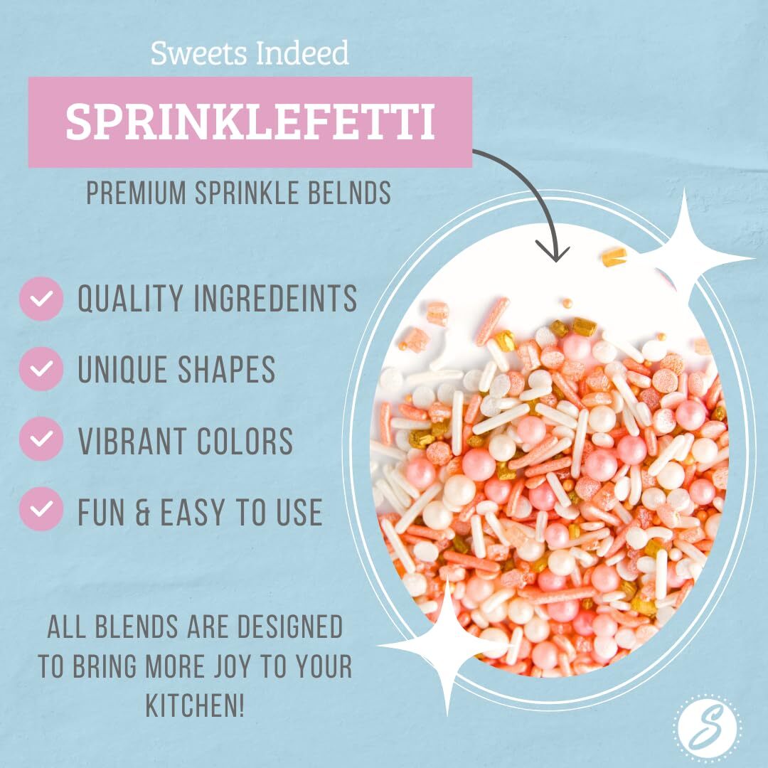 Sweets Indeed Sprinkles, Peach Rose Gold Edible Sprinkle Mix, Perfect for Cake