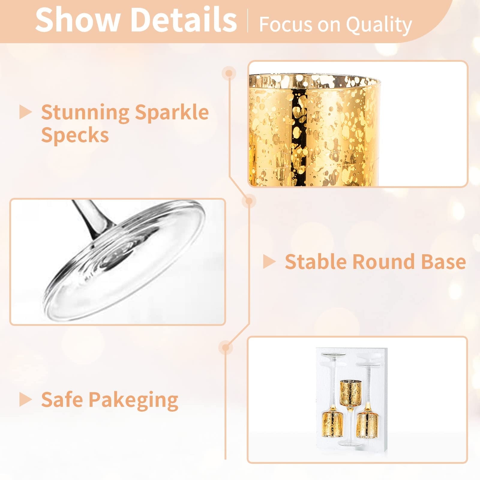 Nuptio 30 Pcs Glass Tealight Holders Gold Glass Candle Holders Bulk for Tea
