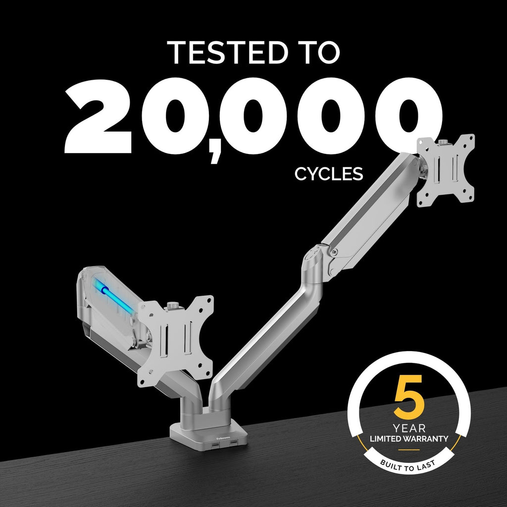 Fellowes Platinum Series Dual Monitor Arm for 40-Inch Monitors, Full Motion,