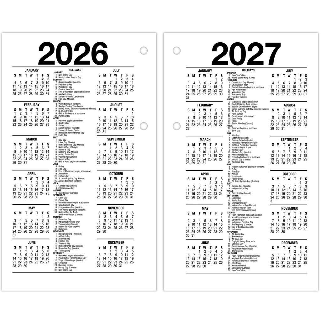AT-A-GLANCE 2025 Desk Calendar Refill, Daily, 3-1/2" x 6", Standard, Loose-Leaf