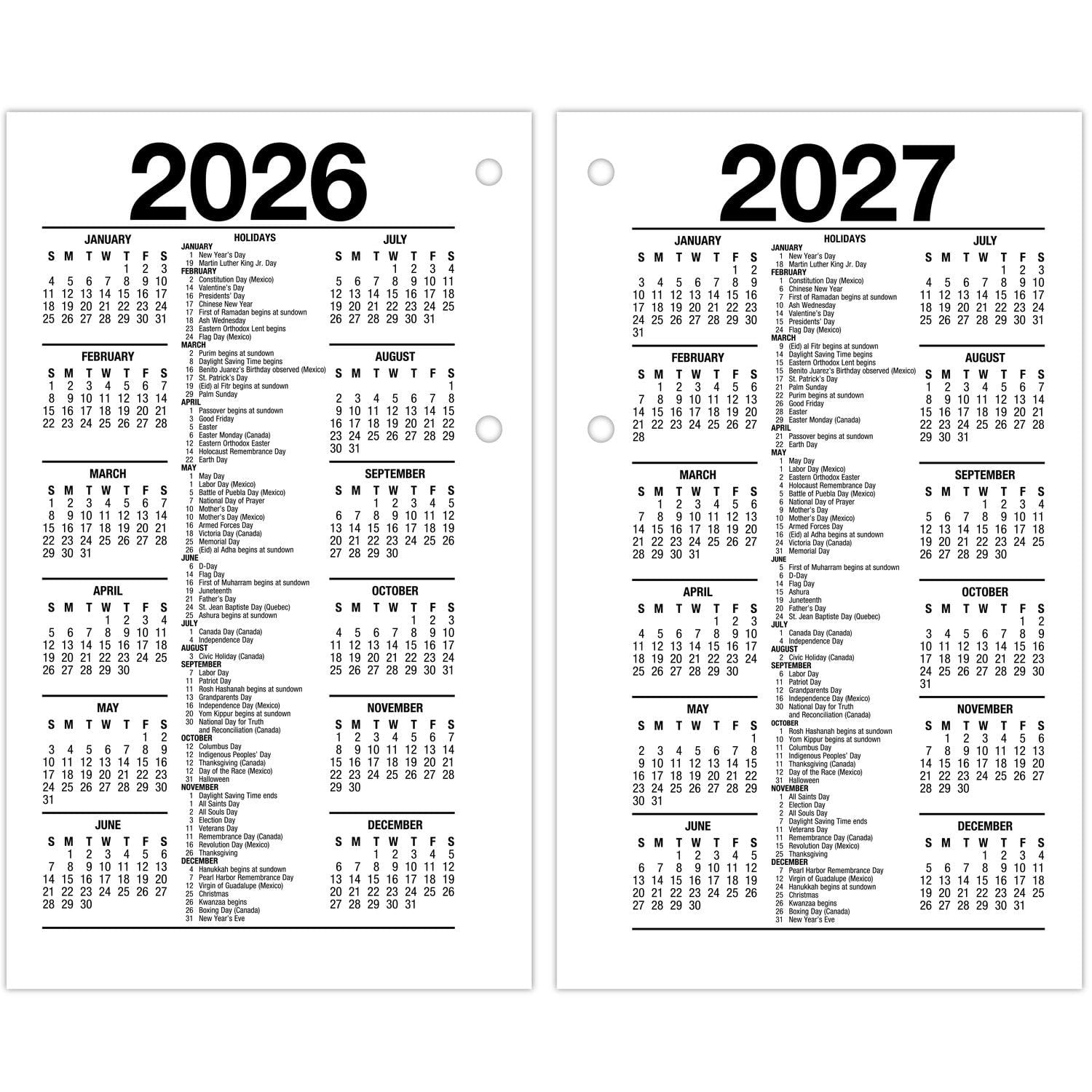 AT-A-GLANCE 2025 Desk Calendar Refill, Daily, 3-1/2" x 6", Standard, Loose-Leaf