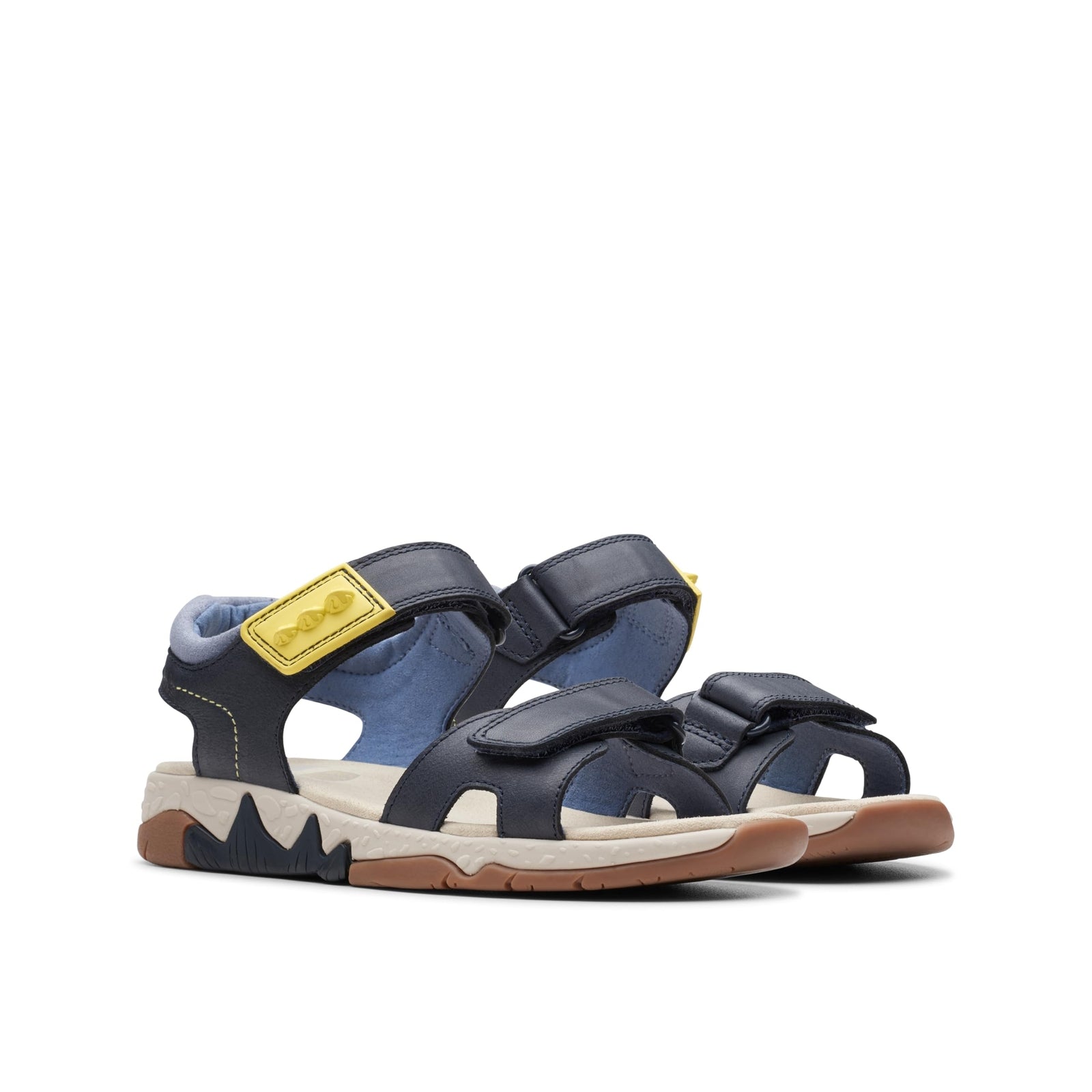 Clarks Spiney Step Flat Sandal, Navy, 9.5 Wide US Unisex Big_Kid