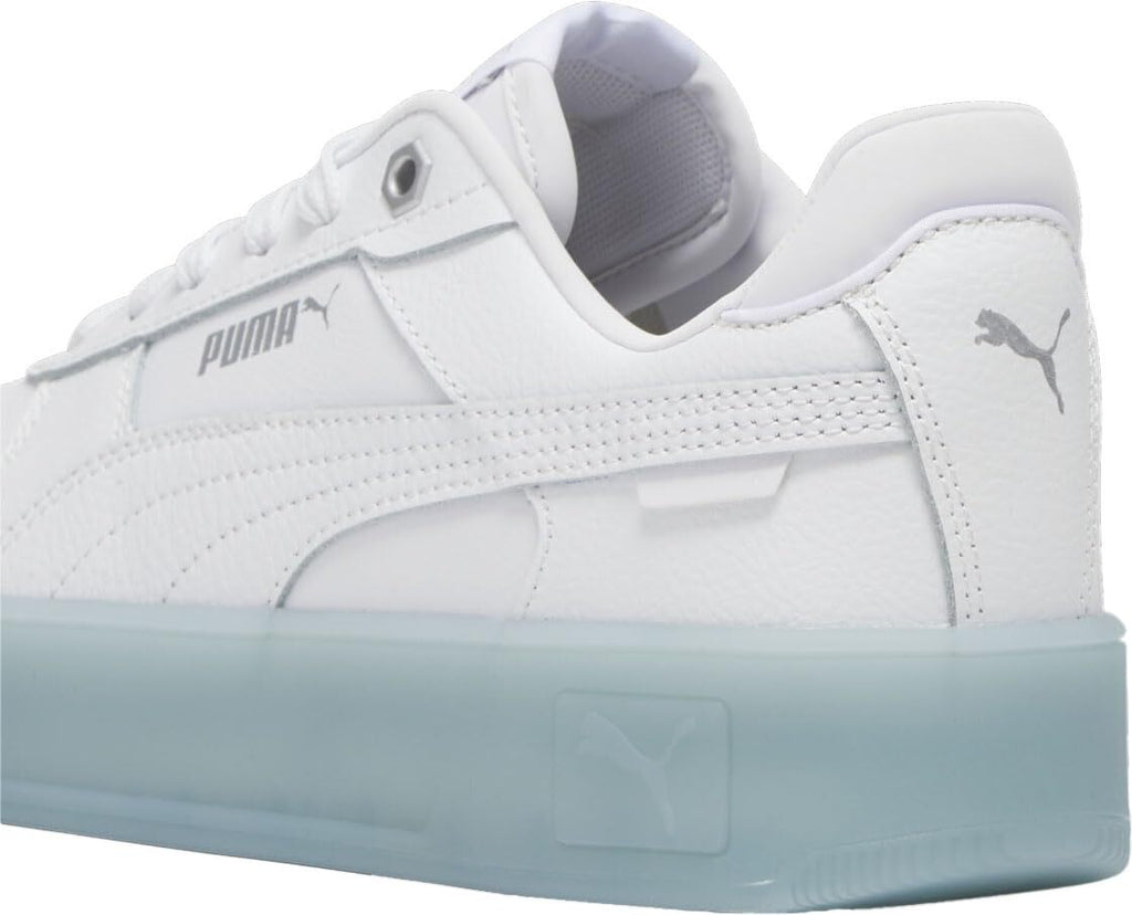 PUMA Women's Carina Street Shoes Sneaker, White-White-Silver, 8.5