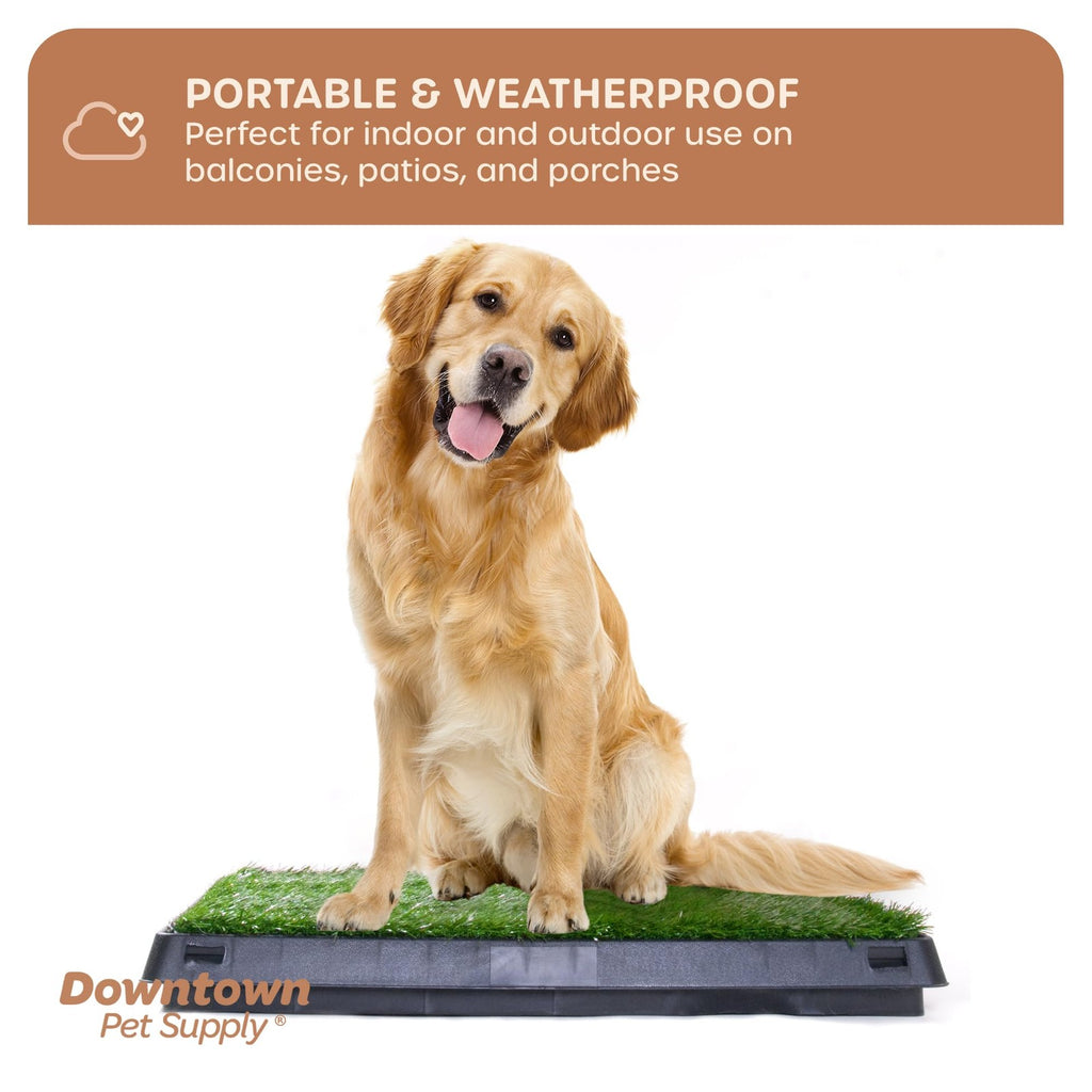 Downtown Pet Supply Dog Grass Pad with Tray, 20 x 30 w/Drawer - Outdoor and