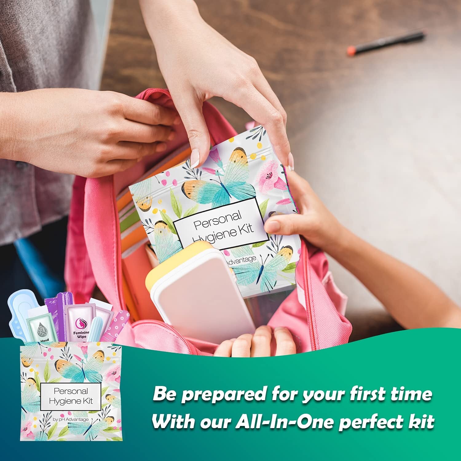 Butterfly Style Menstrual Kit All-in-One 60 Pack | Convenience on The Go |