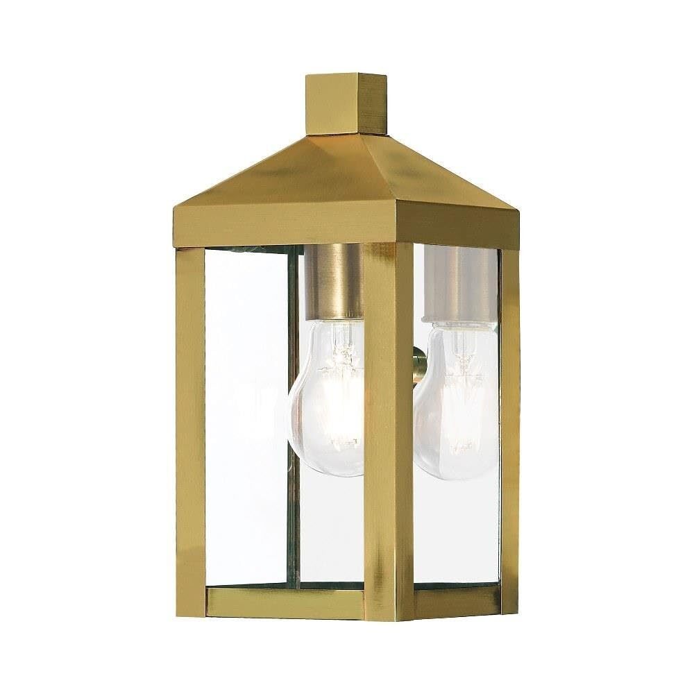 Livex Lighting 20581-01 1 Light Outdoor Wall Lantern, Brass