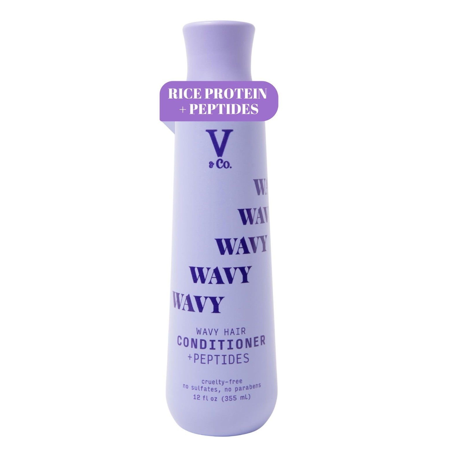 V&Co. Beauty Wavy Hair Nourishing Conditioner with Peptide Technology, 12 oz,