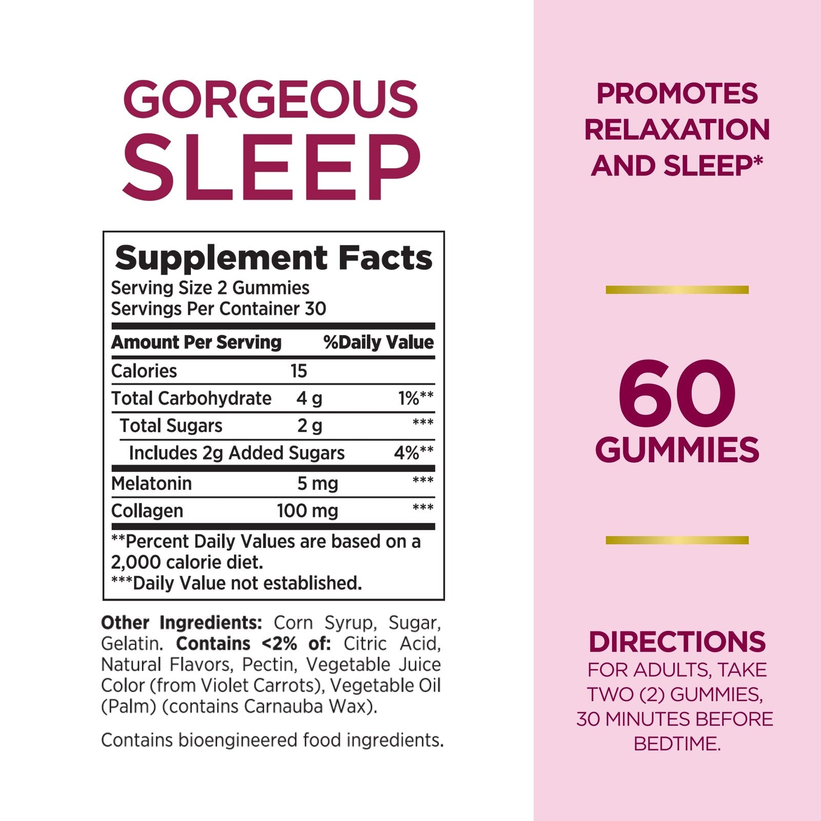 Nature's Bounty Optimal Solutions Gorgeous Sleep Melatonin 5mg Gummies with