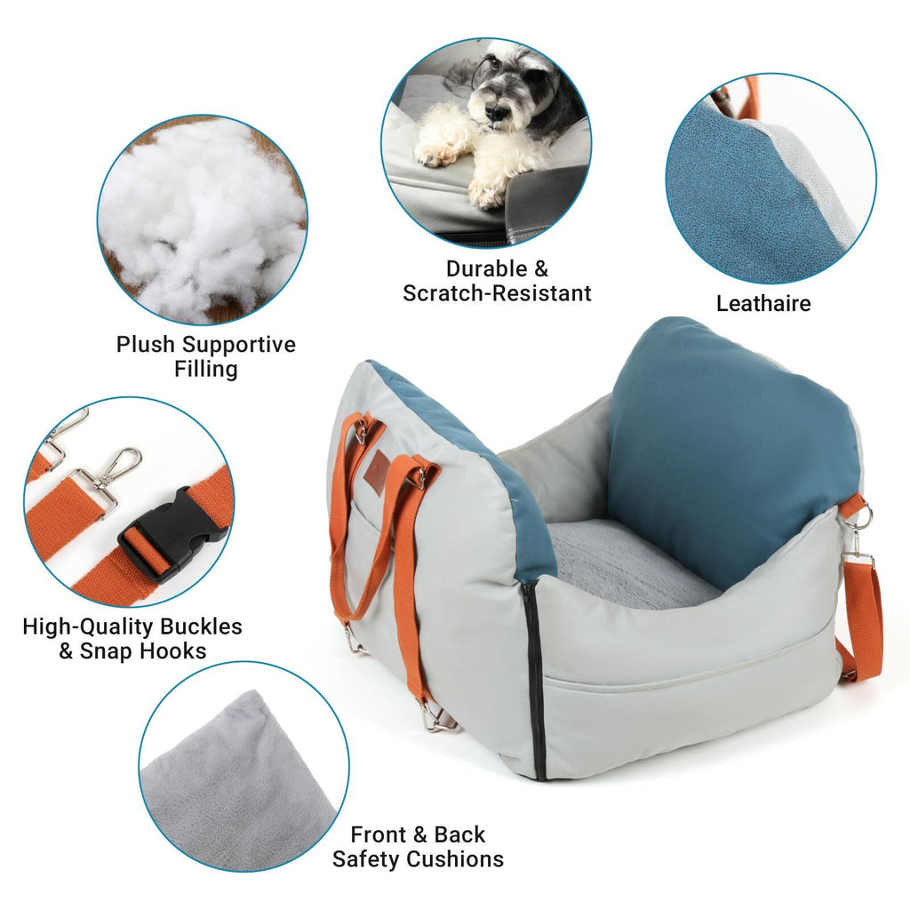 NAHANGPET Leath-Aire Dog Car Seat for Small Dogs Scratch Resistant Waterproof...
