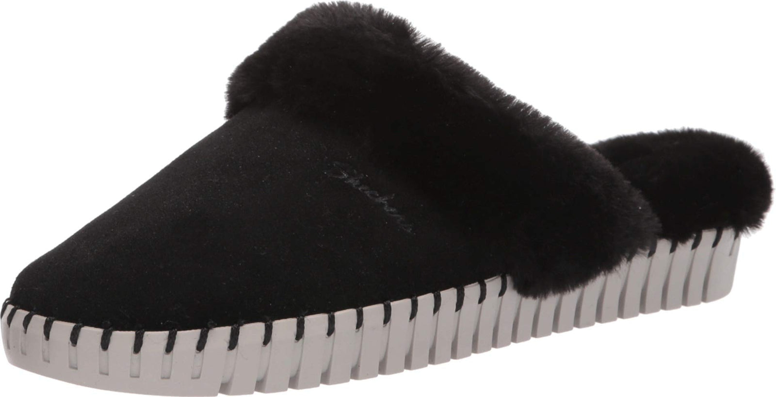Skechers Women's SEPULVEDA BLVD-Hang Easy-Faux Fur Lined Slipper, Black, 5 M US