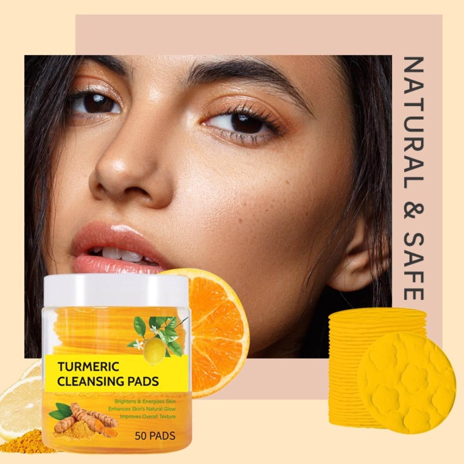 LULUWYDD Turmeric Cleansing pad, Used for exfoliating, Cleansing, and Facial