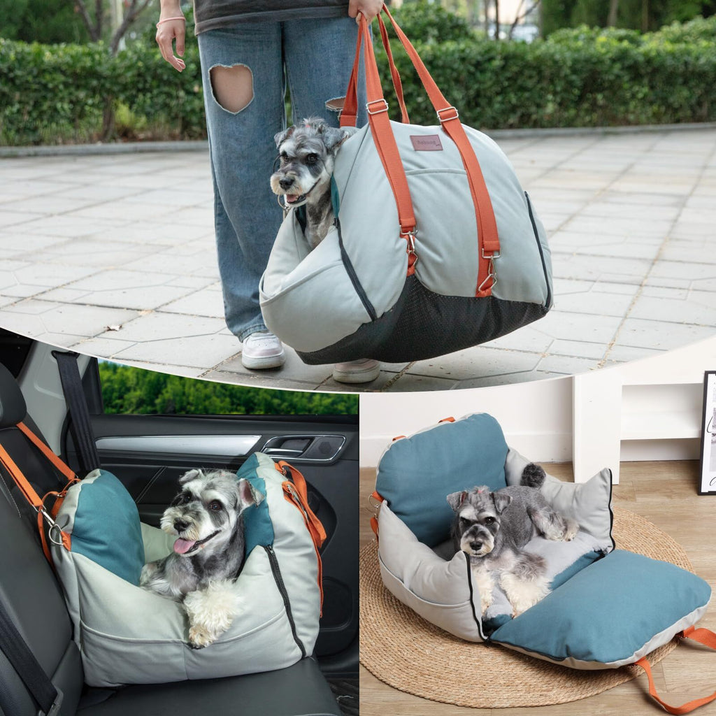 NAHANGPET Leath-Aire Dog Car Seat for Small Dogs Scratch Resistant Waterproof...