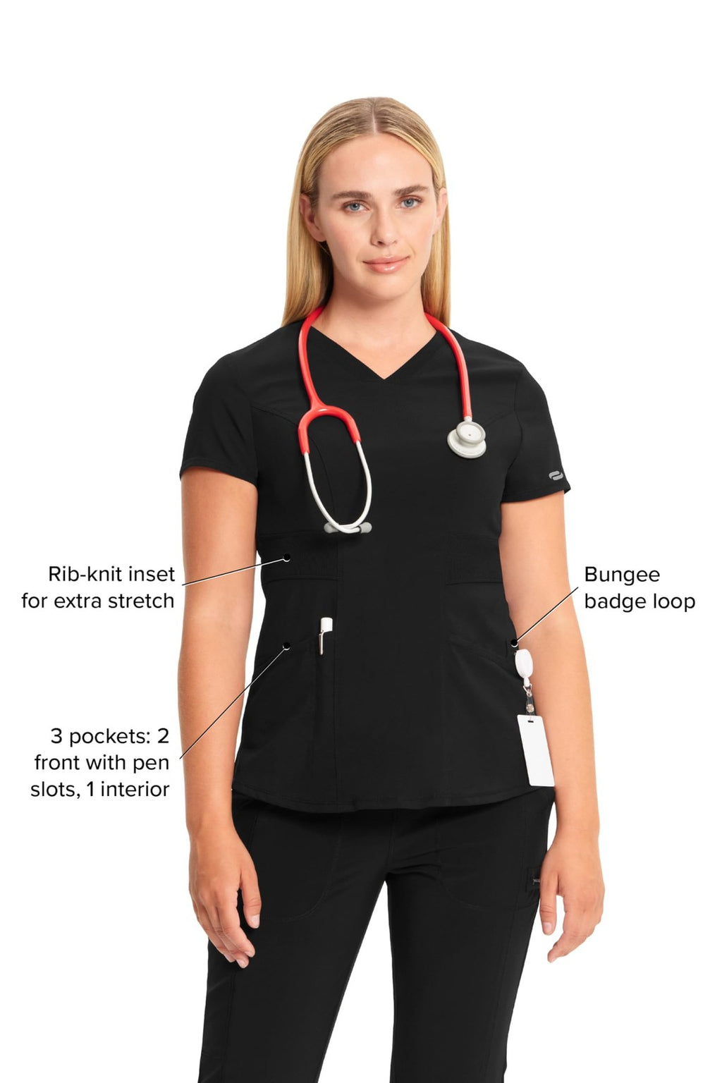 Cherokee Infinity V-Neck Women's Nurse Scrub Top, 4-Way Stretch, Superior
