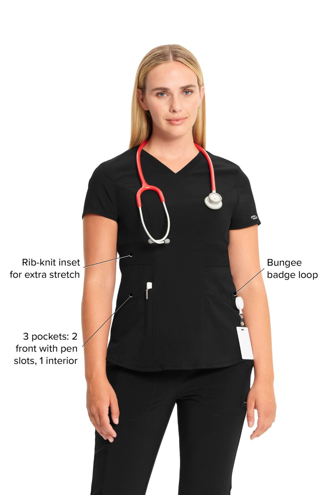Cherokee Infinity V-Neck Women's Nurse Scrub Top, 4-Way Stretch, Superior
