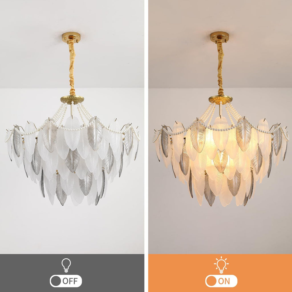 Tonuao Gold Chandeliers Lighting,31inch 12-Lights Modern Crystal