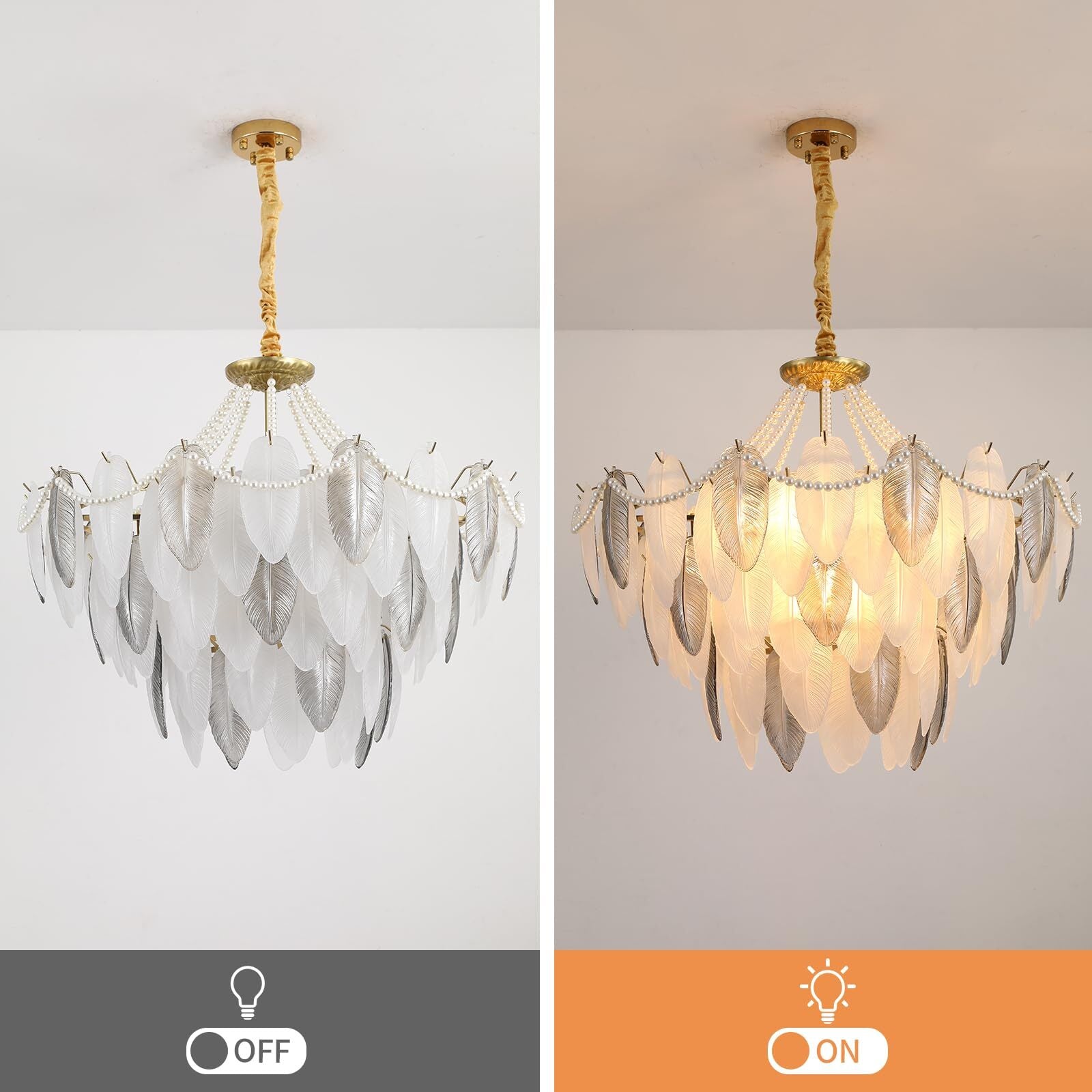 Tonuao Gold Chandeliers Lighting,31inch 12-Lights Modern Crystal