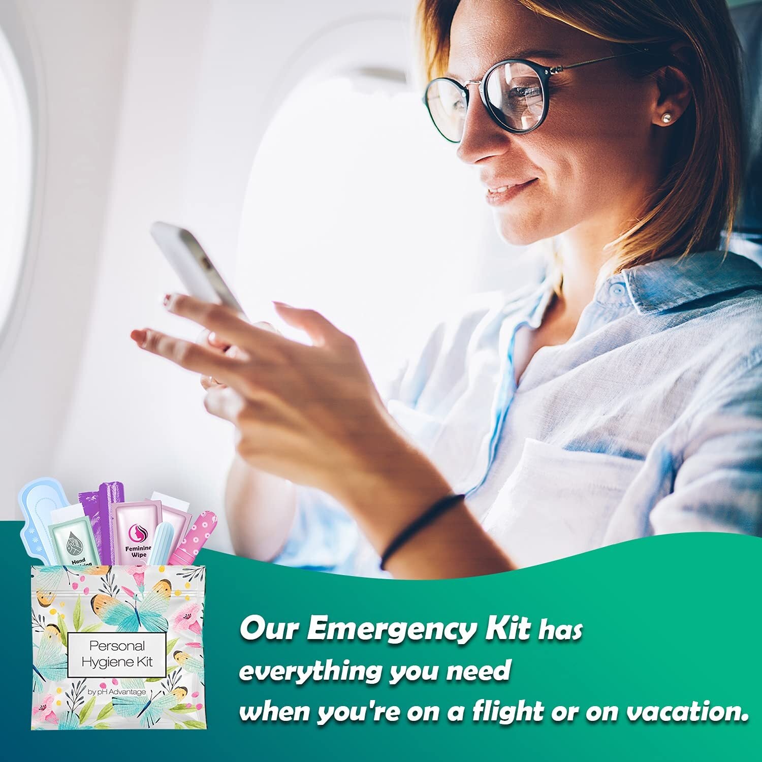 Butterfly Style Menstrual Kit All-in-One 60 Pack | Convenience on The Go |