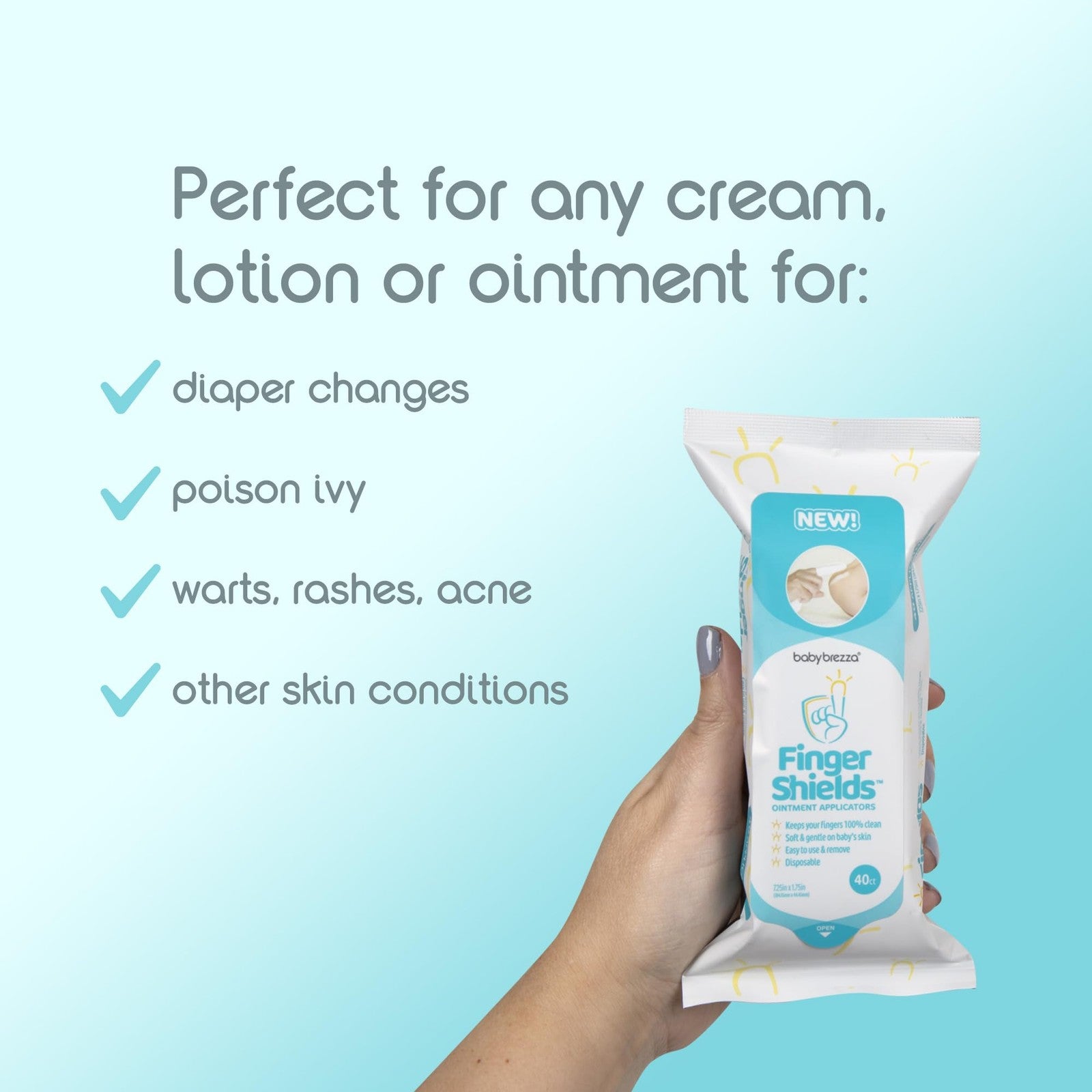 Baby Brezza Finger Shields - Mess Free Diaper Rash Cream Applicator – Keeps