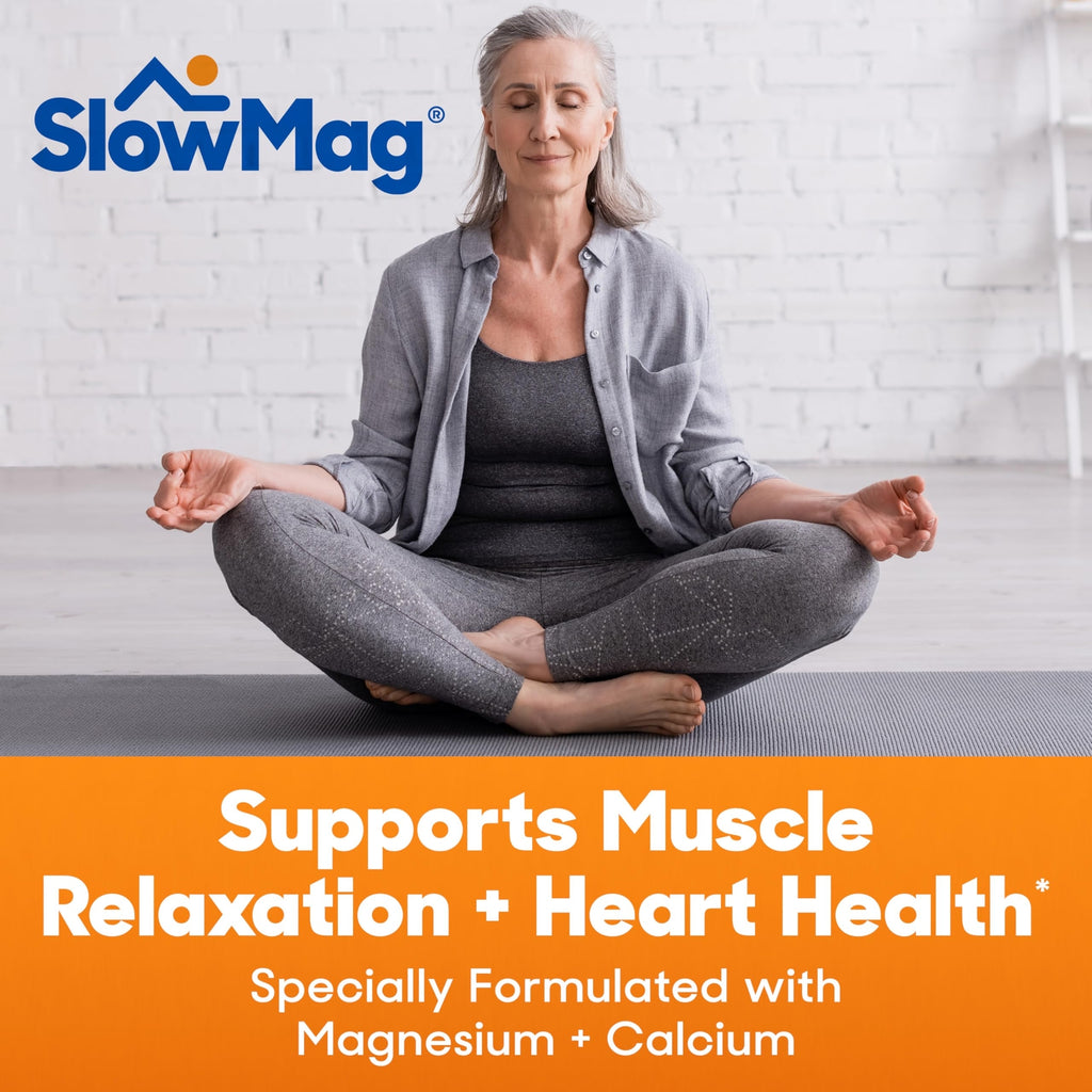 SlowMag® Magnesium Powder, Magnesium + Calcium Supplement Drink Mix, Raspberry