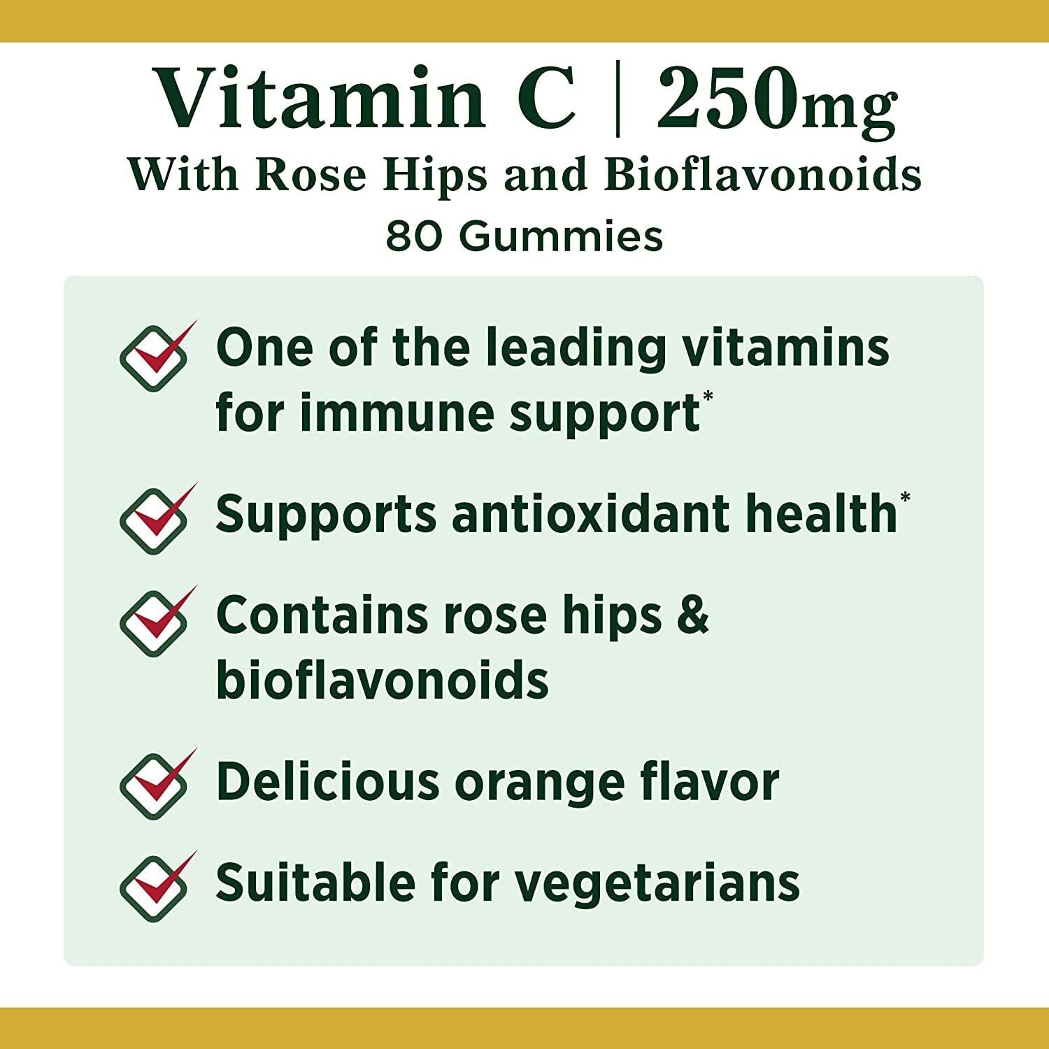 Nature's Bounty Vitamin C, Orange, 80 Count