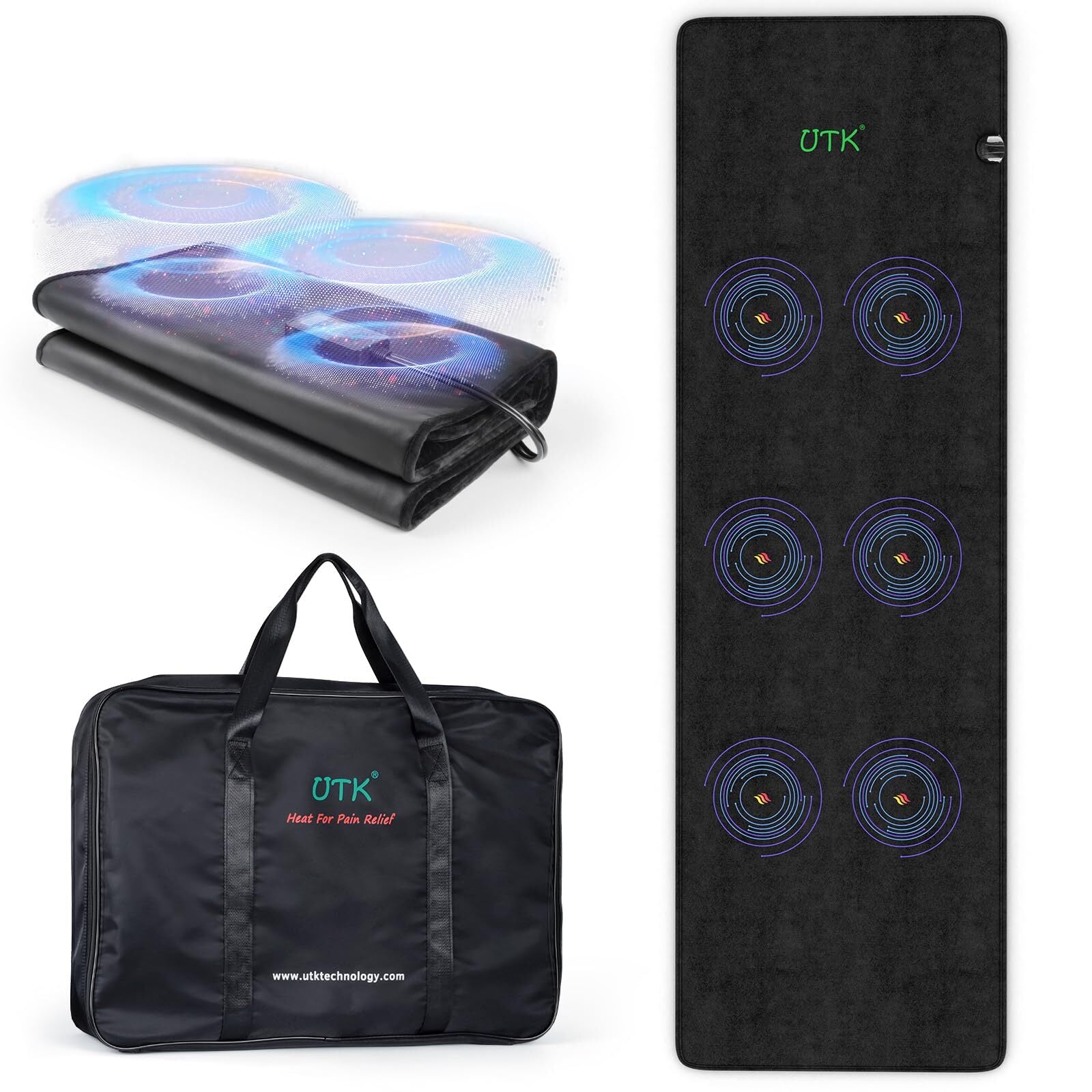 UTK Full Body Magnetic Therapy Mat Far Infrared Heating Pad for Pain Relief A...