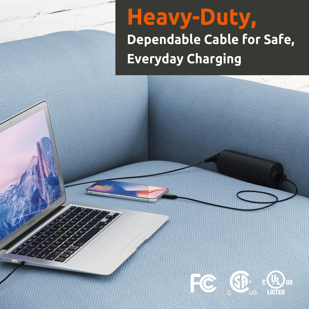 Link2Home Sofa Socket, 10ft Extension Cord, 1 Outlet, 2 Ports, 3.1A USB, with