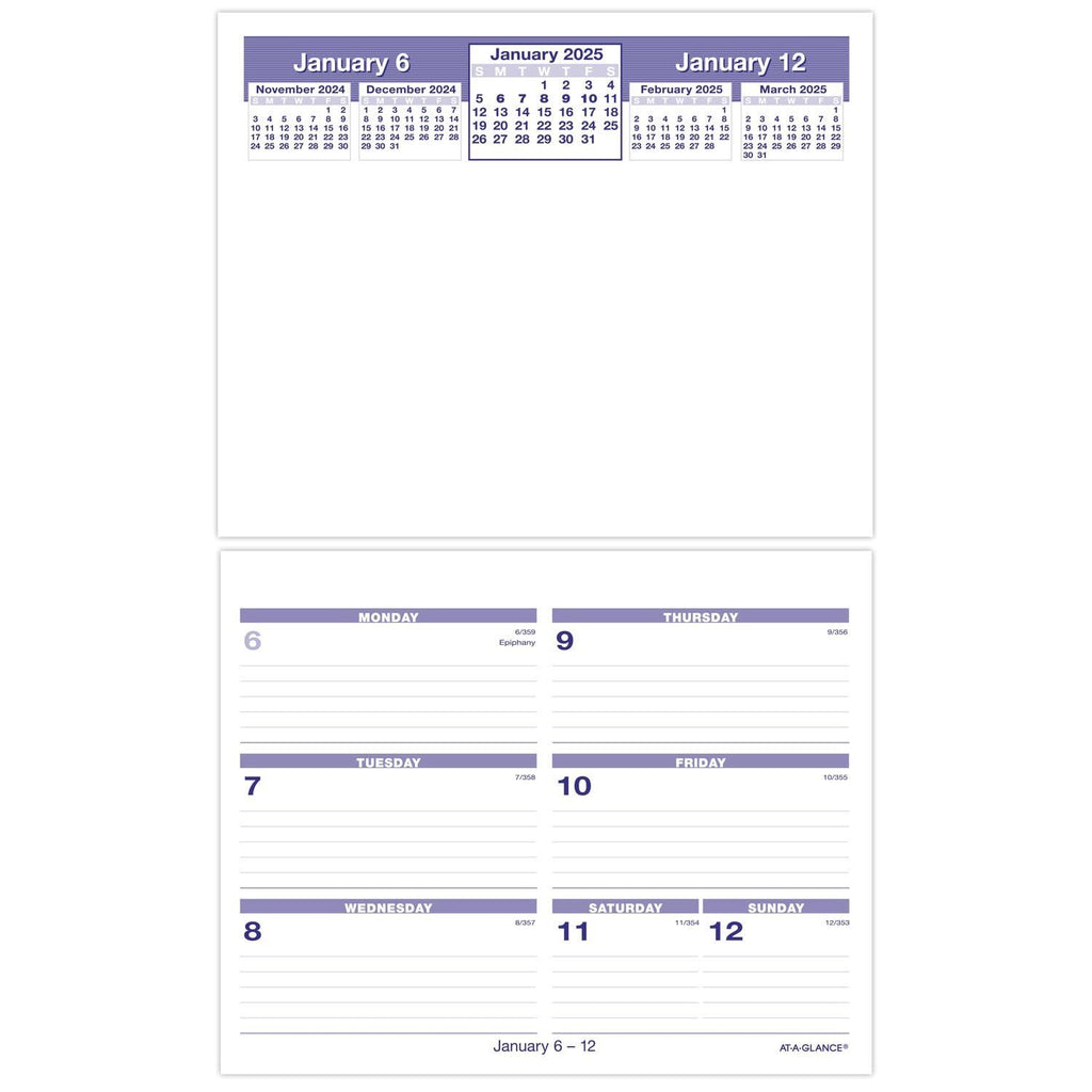 AT-A-GLANCE 2025 Desk Calendar Refill, Weekly, 6" x 7", Flip-A-Week (SW705X5025)
