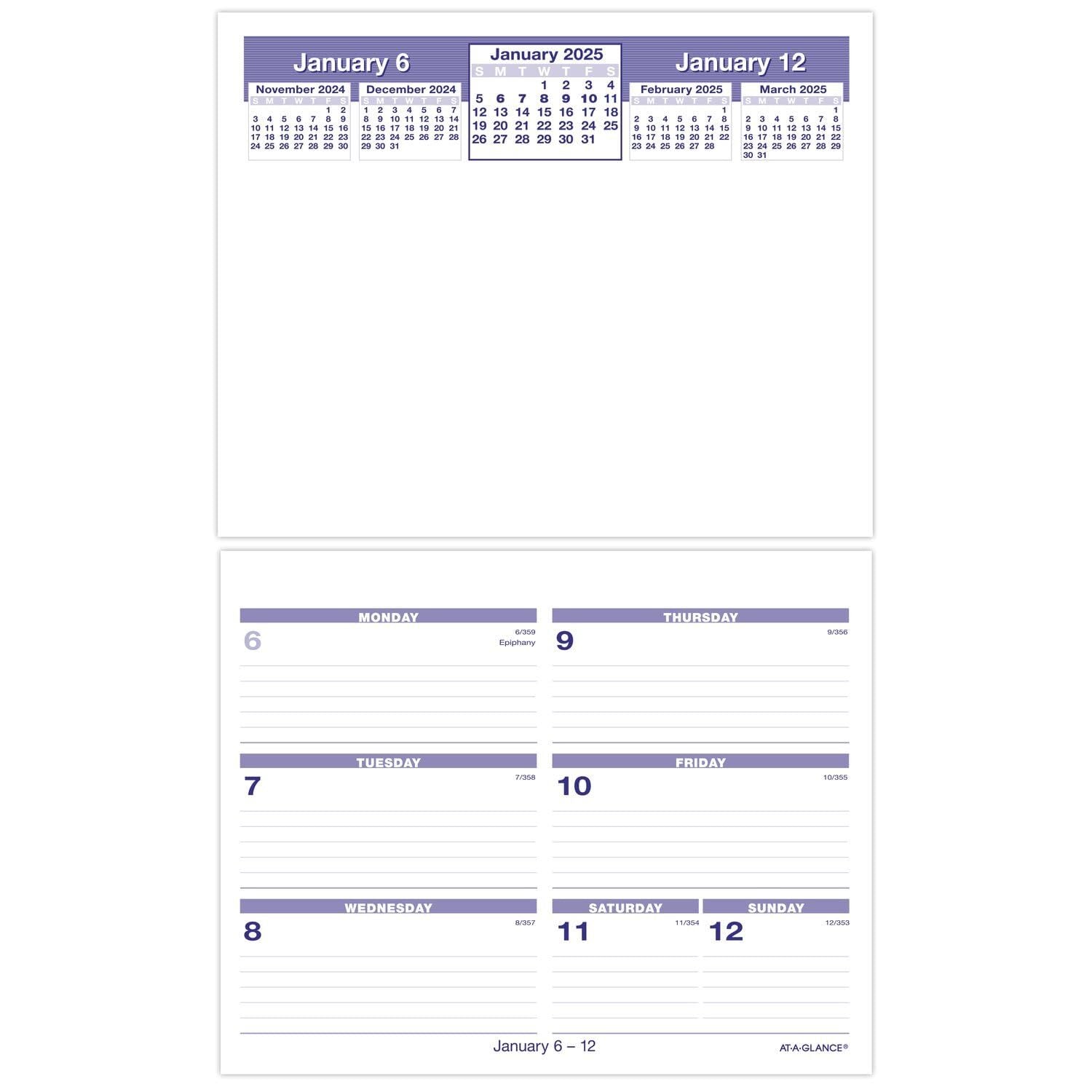 AT-A-GLANCE 2025 Desk Calendar Refill, Weekly, 6" x 7", Flip-A-Week (SW705X5025)