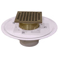 Jones Stephens Corp - 2 PVC Hd FLR Drn W/6 Sq BRZ Str/Spud