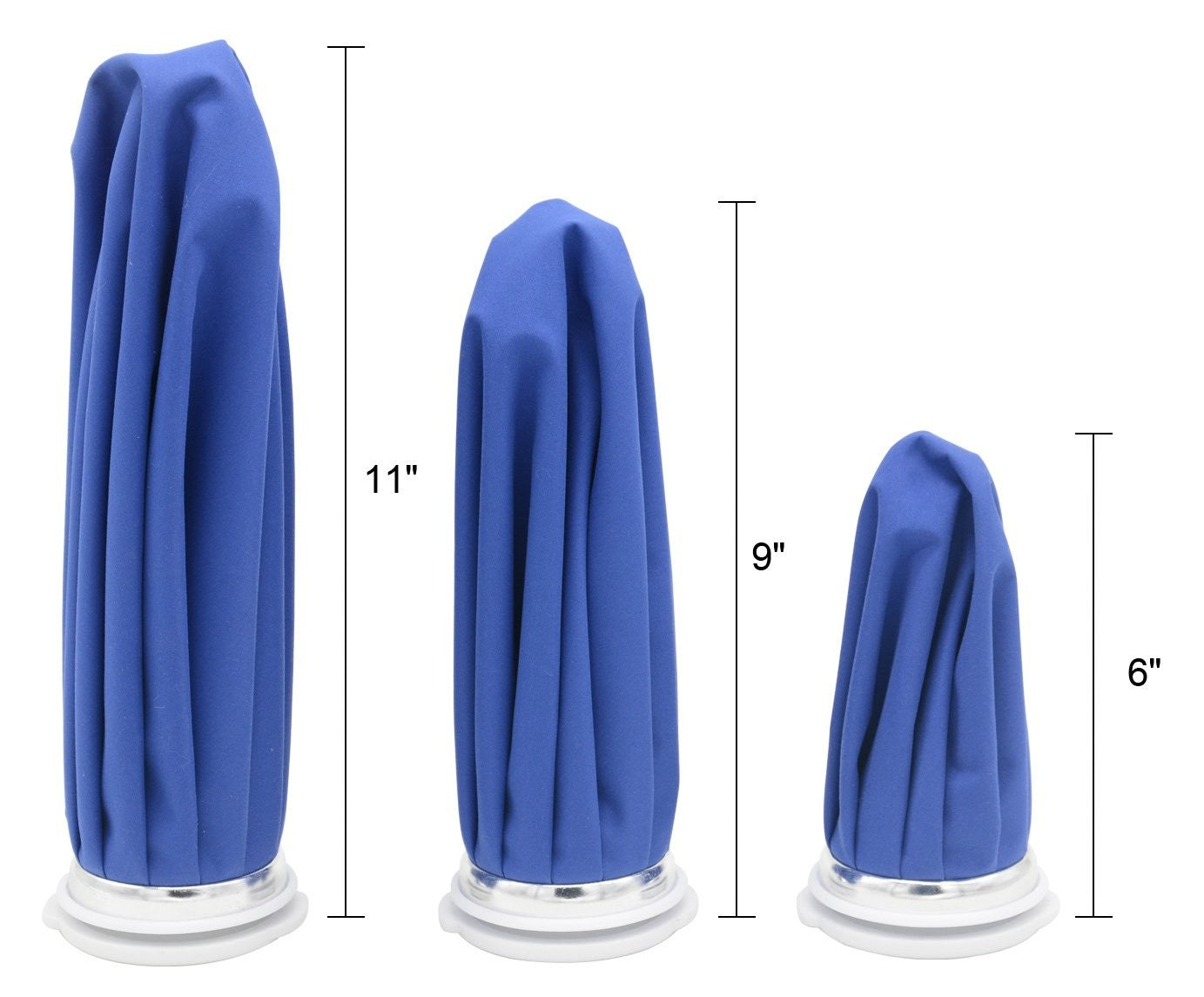 3-Size Refillable Ice Bags No-Leak Waterproof Cold Packs w/ Adjustable Wrap &