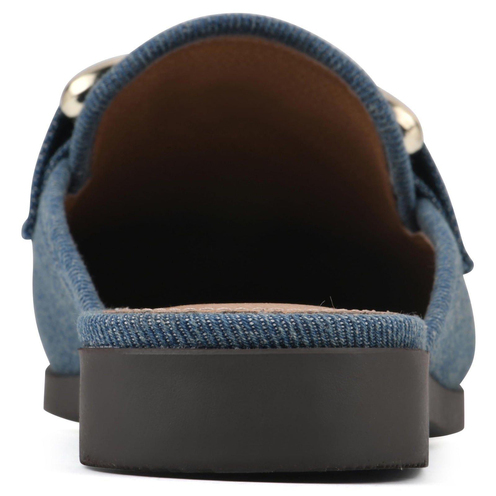 WHITE MOUNTAIN Women's Castor Moc Toe Mule, Vintage.Blue/Fabric, 7.5 M
