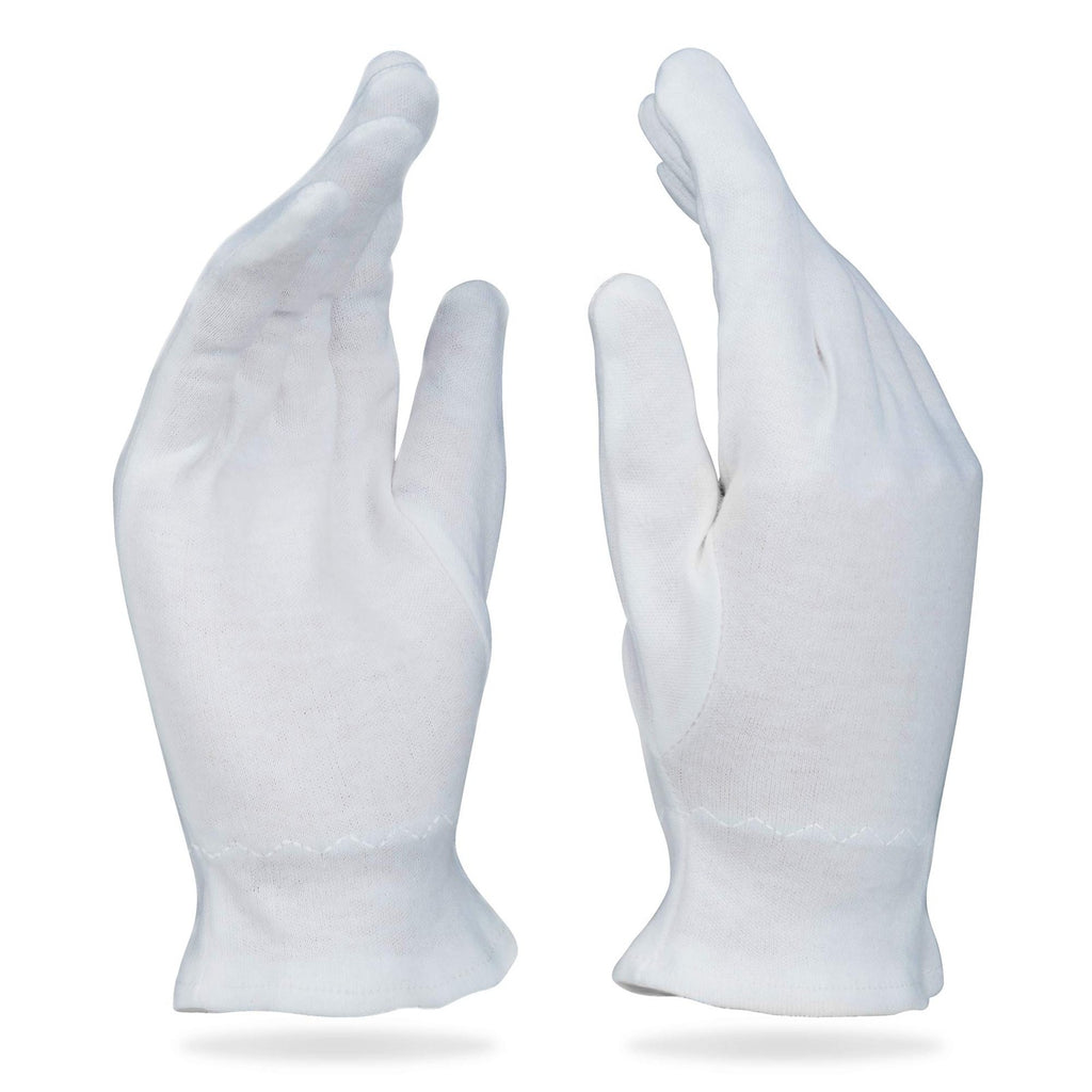White Gloves Medium (10 pair) - Cotton Gloves for Eczema, Cotton Gloves for Dry