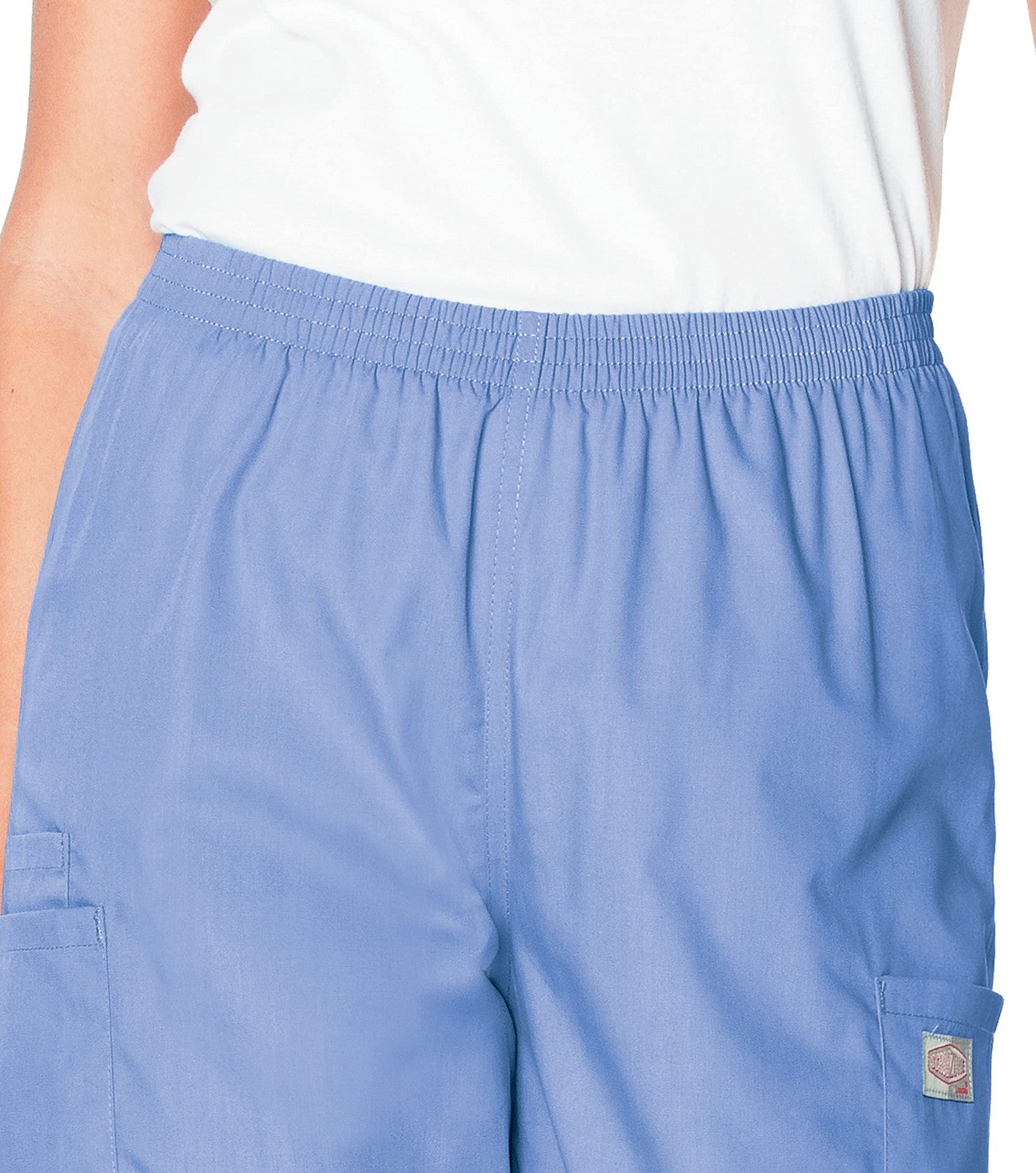 ScrubZone by Landau Women's Full Elastic Waist Cargo Pant, Cobalt, XX-Large