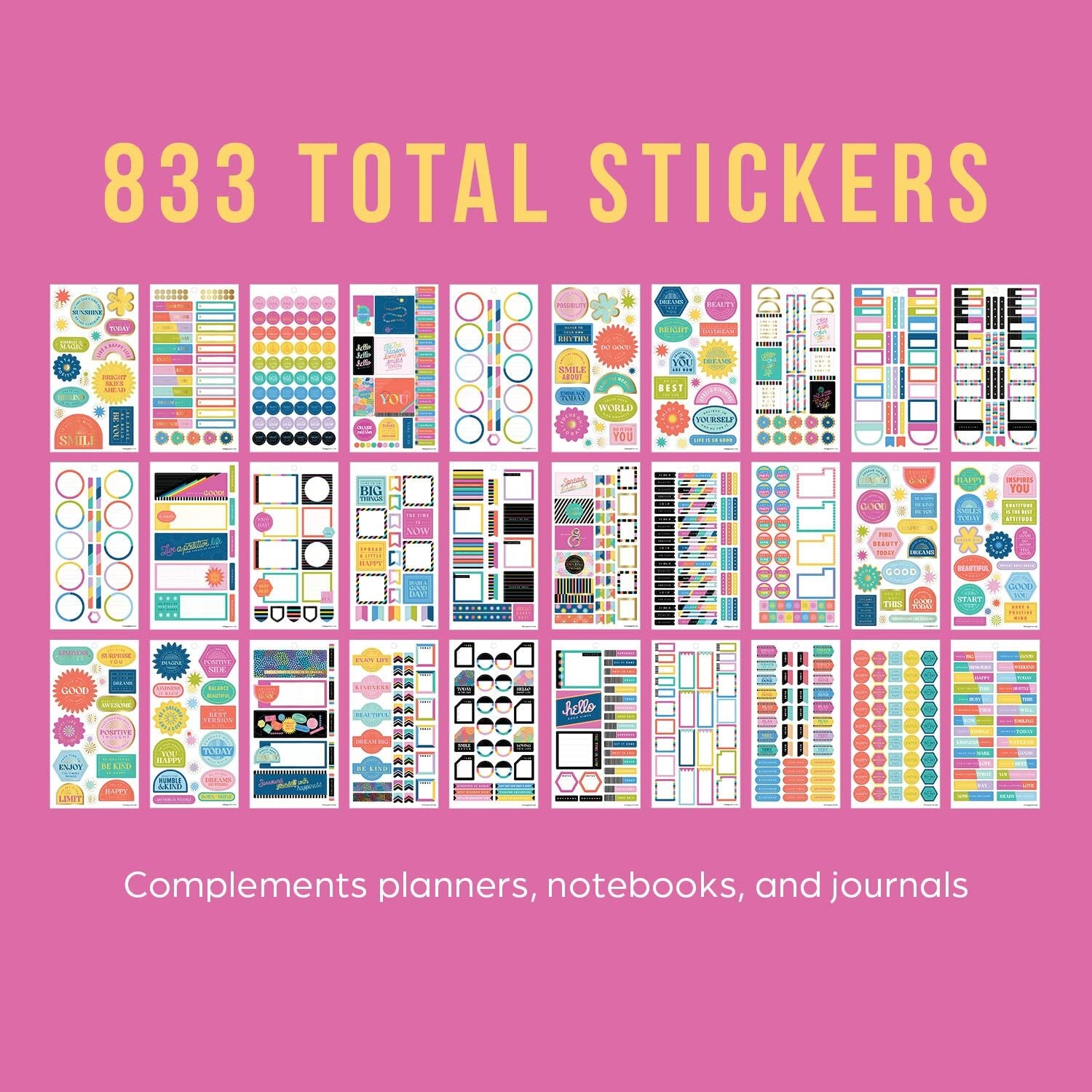 Happy Planner Sticker Pack for Calendars, Journals, and Diary Planners,