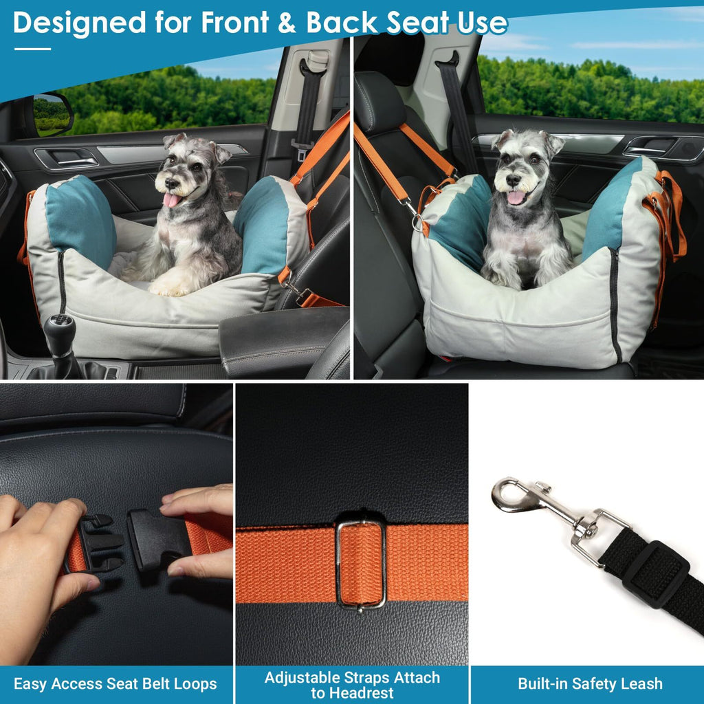 NAHANGPET Leath-Aire Dog Car Seat for Small Dogs Scratch Resistant Waterproof...