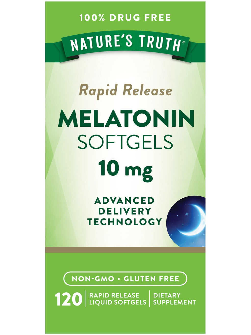 Nature's Truth Melatonin 10mg | Rapid Release Liquid Softgels | 120 Count |