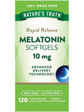 Nature's Truth Melatonin 10mg | Rapid Release Liquid Softgels | 120 Count |