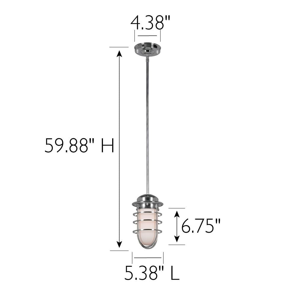 Design House 588962-PC Seaton Classic Industrial 1-Light Indoor Dimmable Pendant
