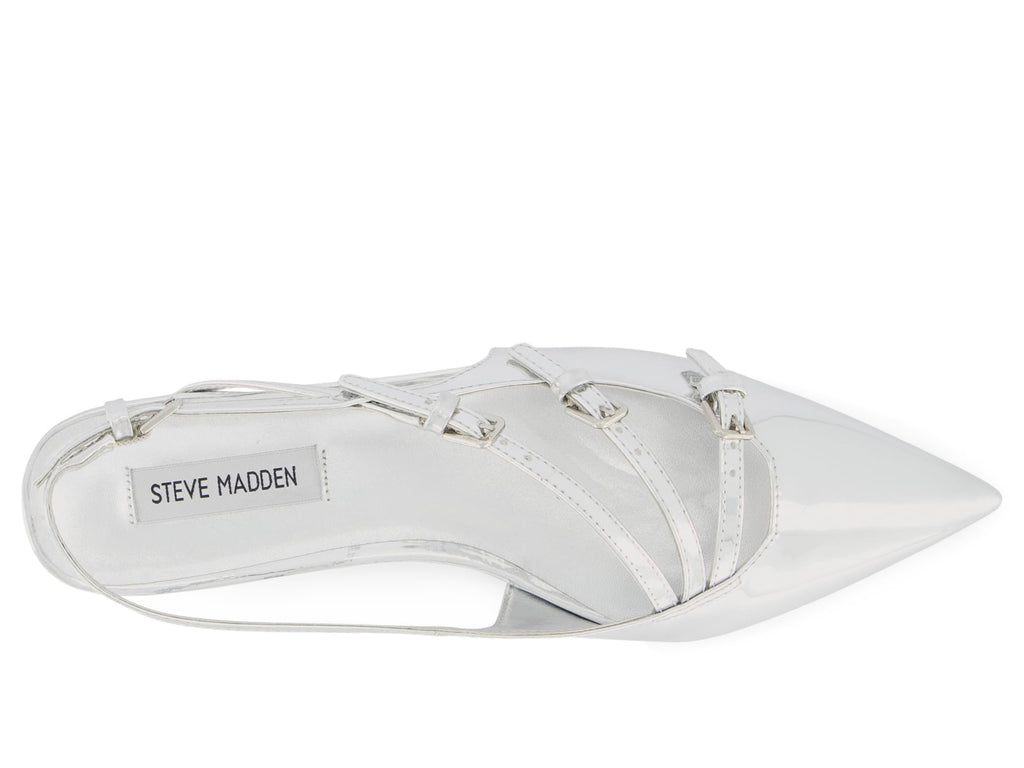 Steve Madden Women's Peony Mule, Silver, 8.5