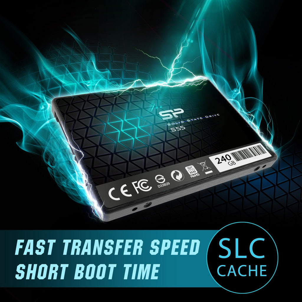 Silicon Power 240GB SSD 3D NAND S55 TLC 7mm (0.28") Internal Solid State Drive