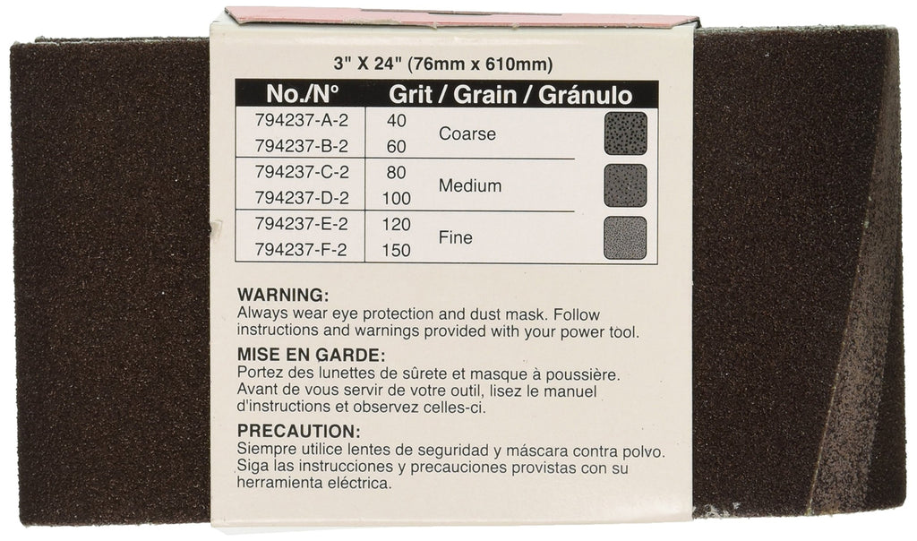 Makita 794237-D-2#100 Sanding Belt, 3-Inch by 24-Inch, 2-Pack