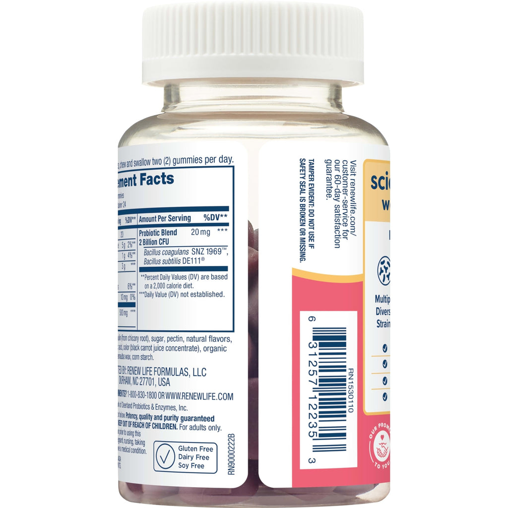 Renew Life Women's Wellness Probiotic Gummies, Probiotic Supplement for Urinary