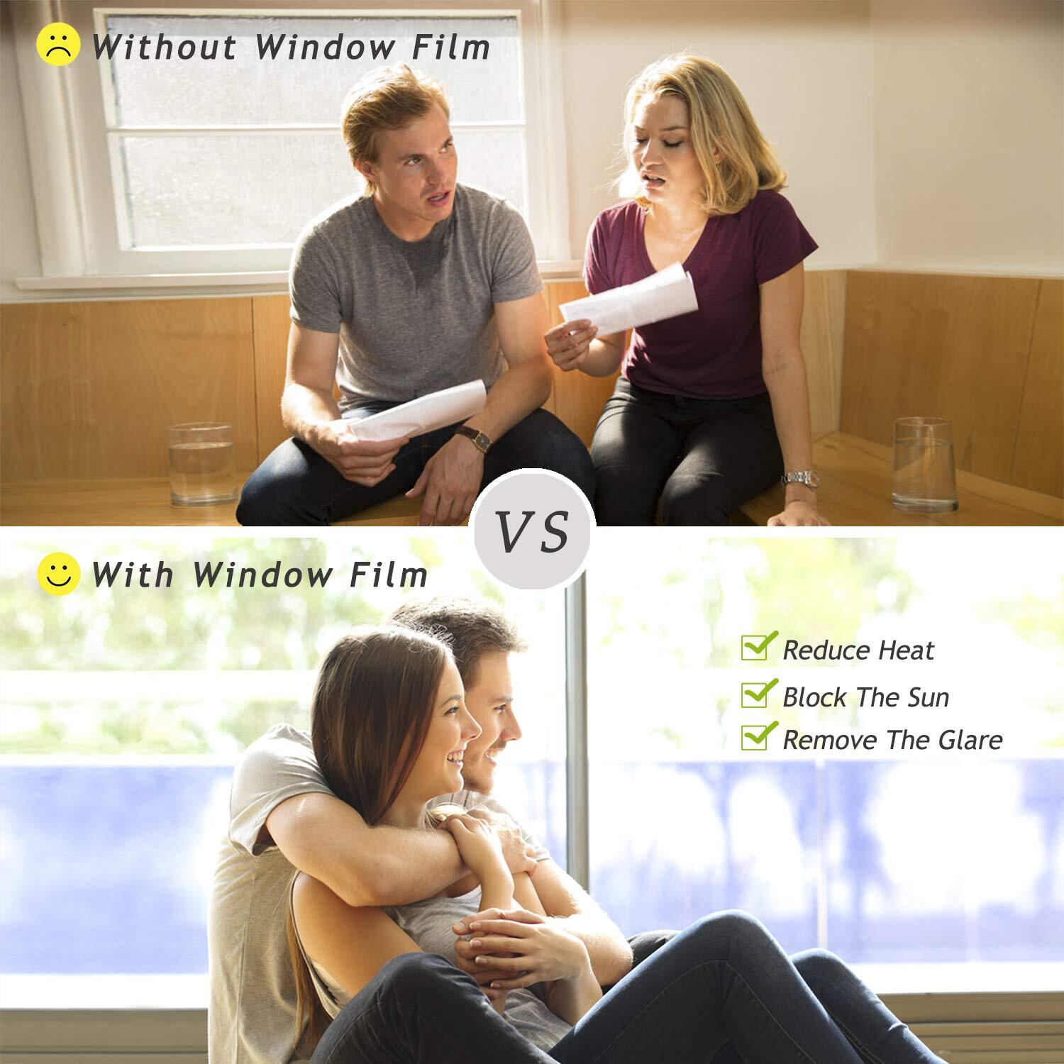 HooTown Window Tint for Home One Way Window Film Heat Control Anti UV Window ...