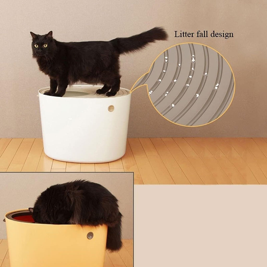 Cat Litter Boxes, High Capacity Ultra Wide-Angle Flip Creative Cat Toilet with